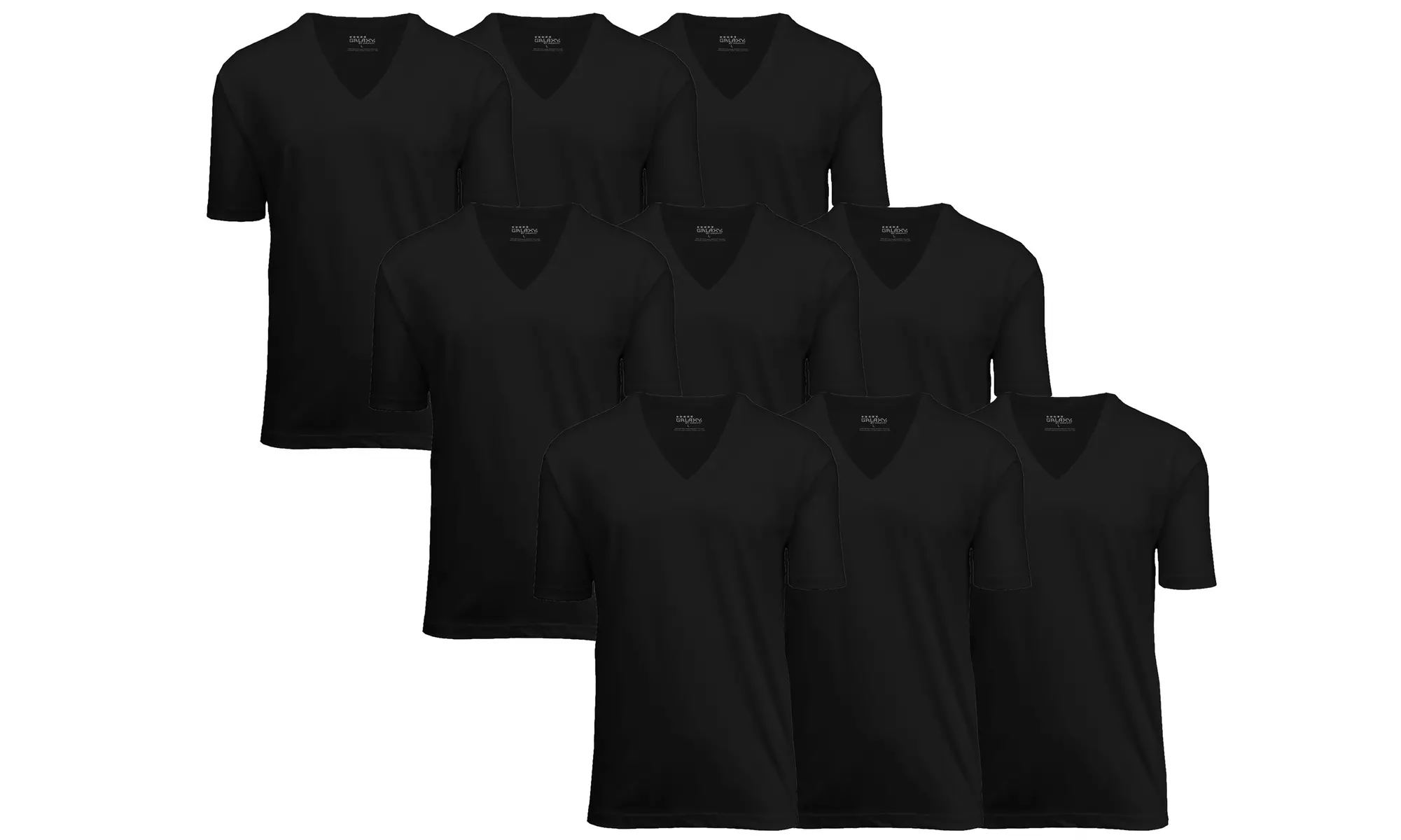 9-Pack Men's Galaxy By Harvic Short Sleeve Egyptian Cotton Tees (S-2XL)