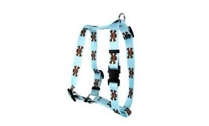 Yellow Dog Design H-BBSK100XS Blue and Brown Skulls Roman Harness