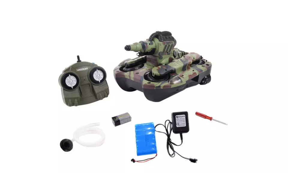2.4G RC Battle Tank 4WD Amphibious Remote Control Lauch Water - Second Medium