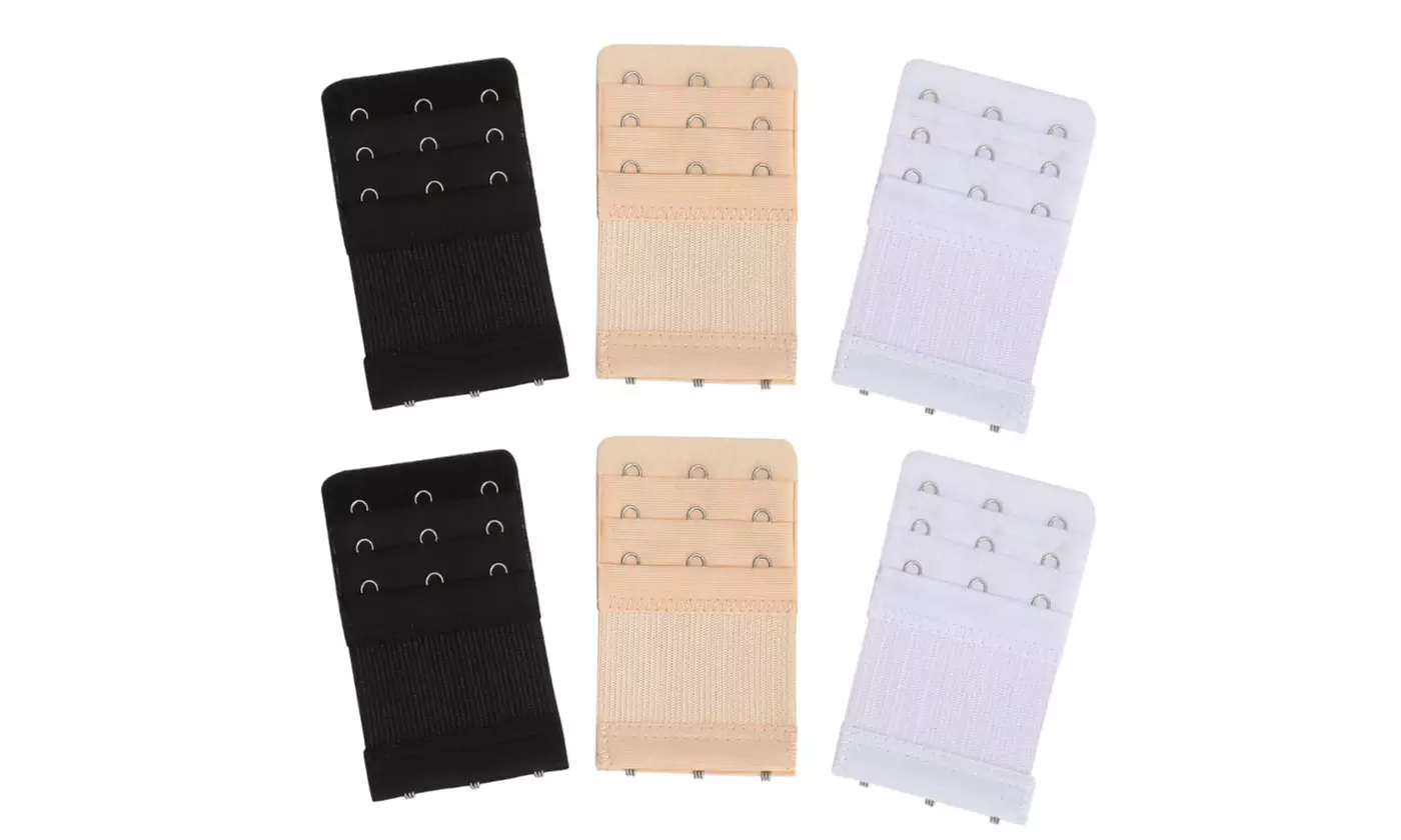 6Pcs Bra Extenders Set, 2 Hooks 3 Hooks 4 Hooks 3 Rows with Elastic 