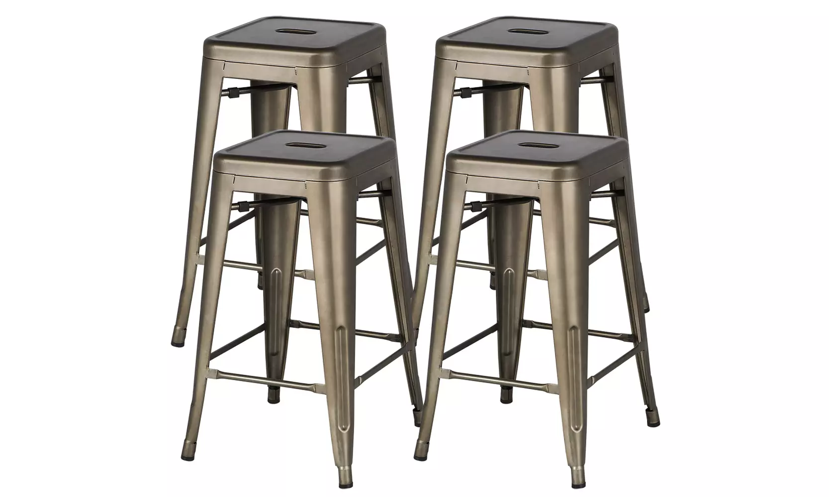 24'' Counter Height Kitchen Stools Set of 4 Backless Stackable Bar Stools - Primary Image