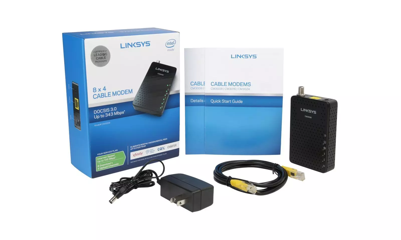 Linksys CM3008 DOCSIS 3.0 Cable Modem (8x4 Bonded channels) - Second Medium