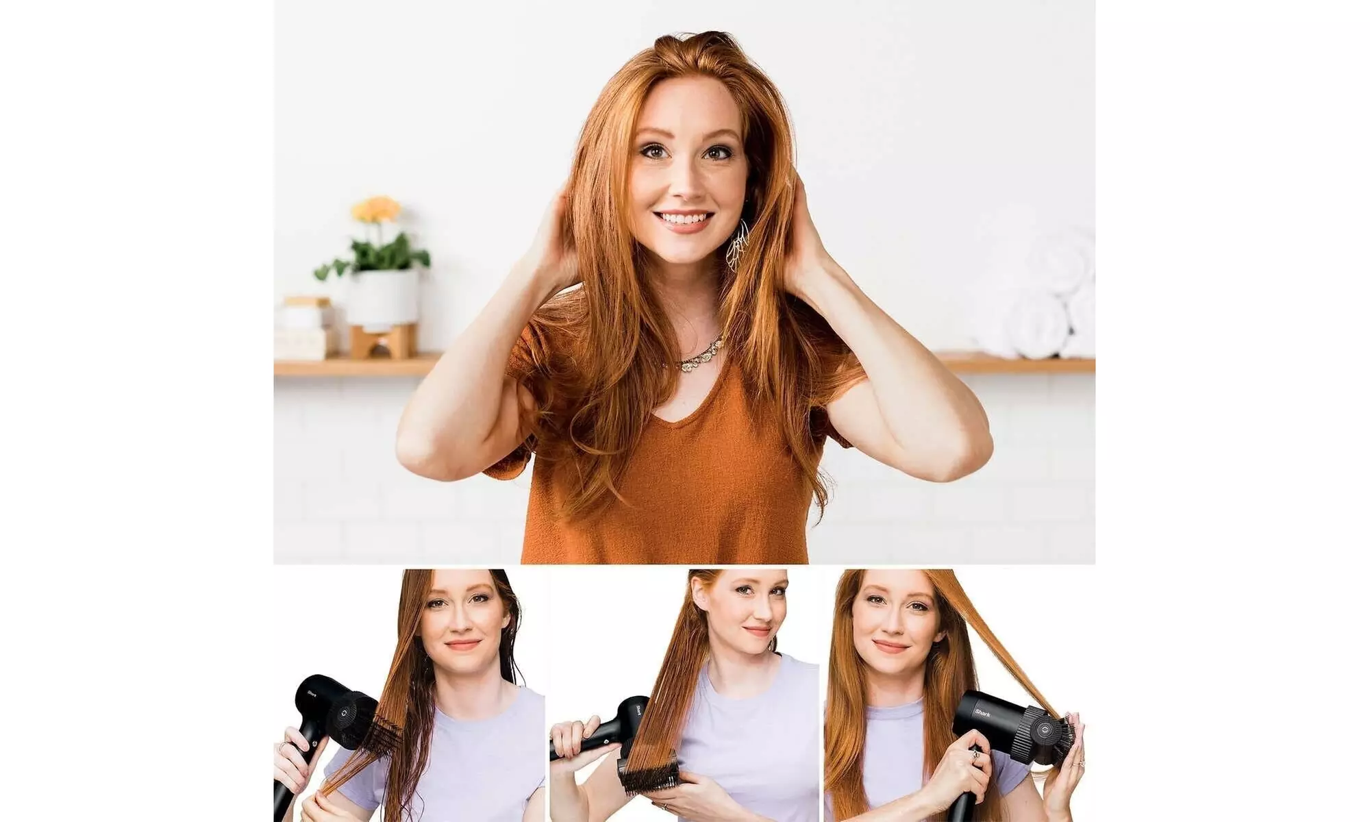 Shark HD125 Blow Dryer HyperAIR Fast-Drying with IQ 2-in-1(Black)- Refurbished