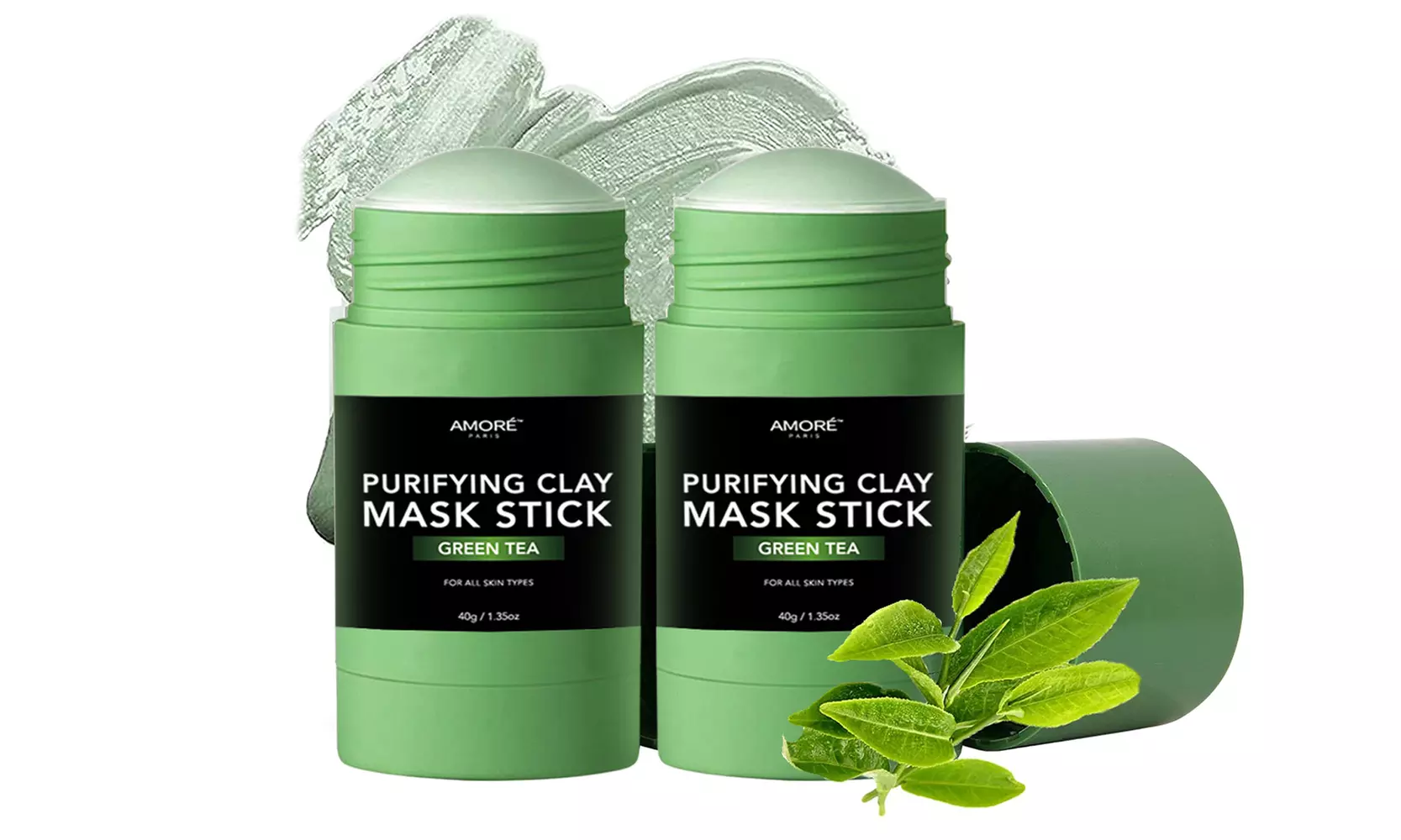Green Tea Clay Mask Stick Facial Deep Cleansing Blackhead And Acne Remover