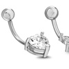 Image 1: Cubic Zirconia Stainless Steel Belly Button Ring