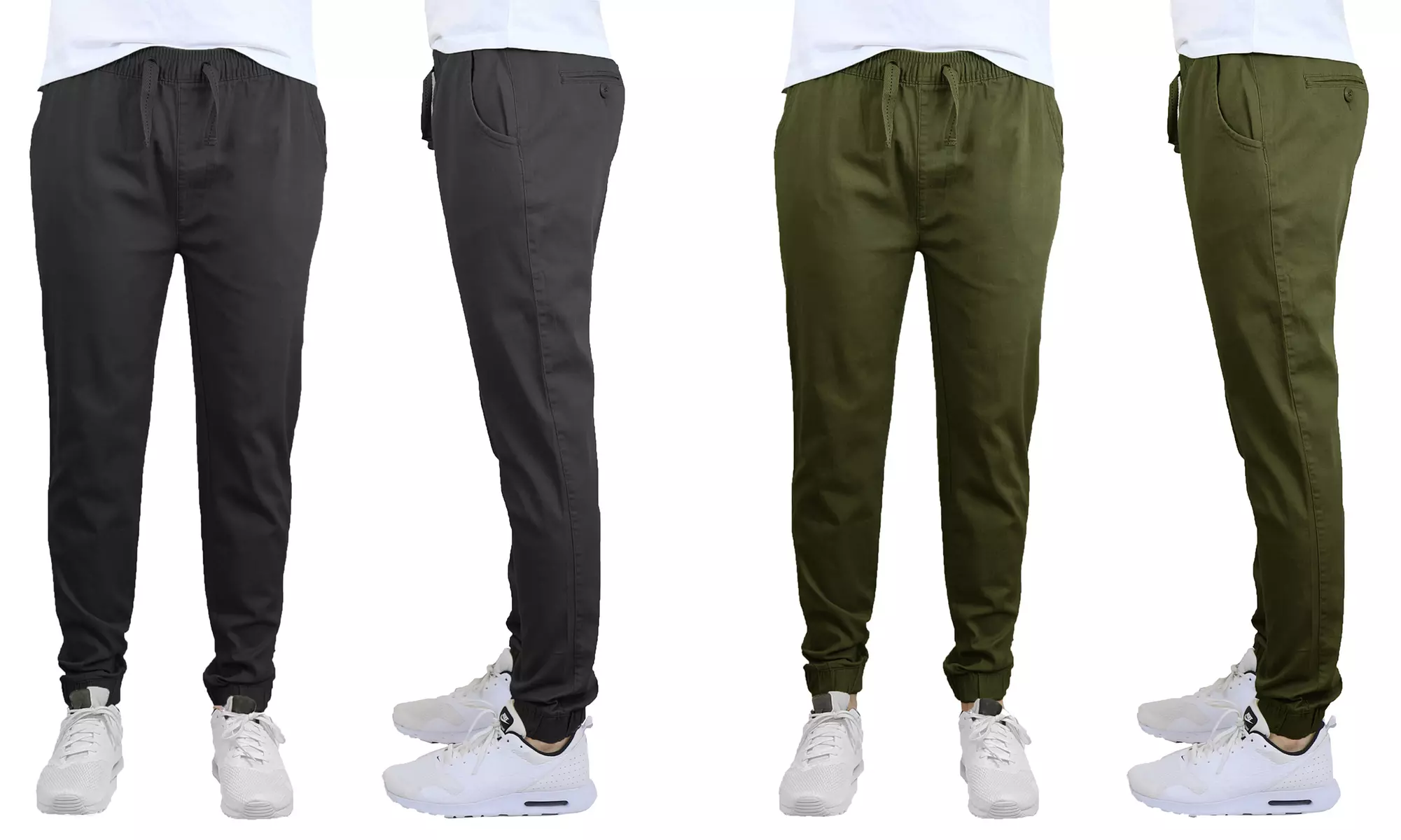 2-Pack Galaxy By Harvic Men's Classic Cotton Stretch Twill Jogger (S-2XL)