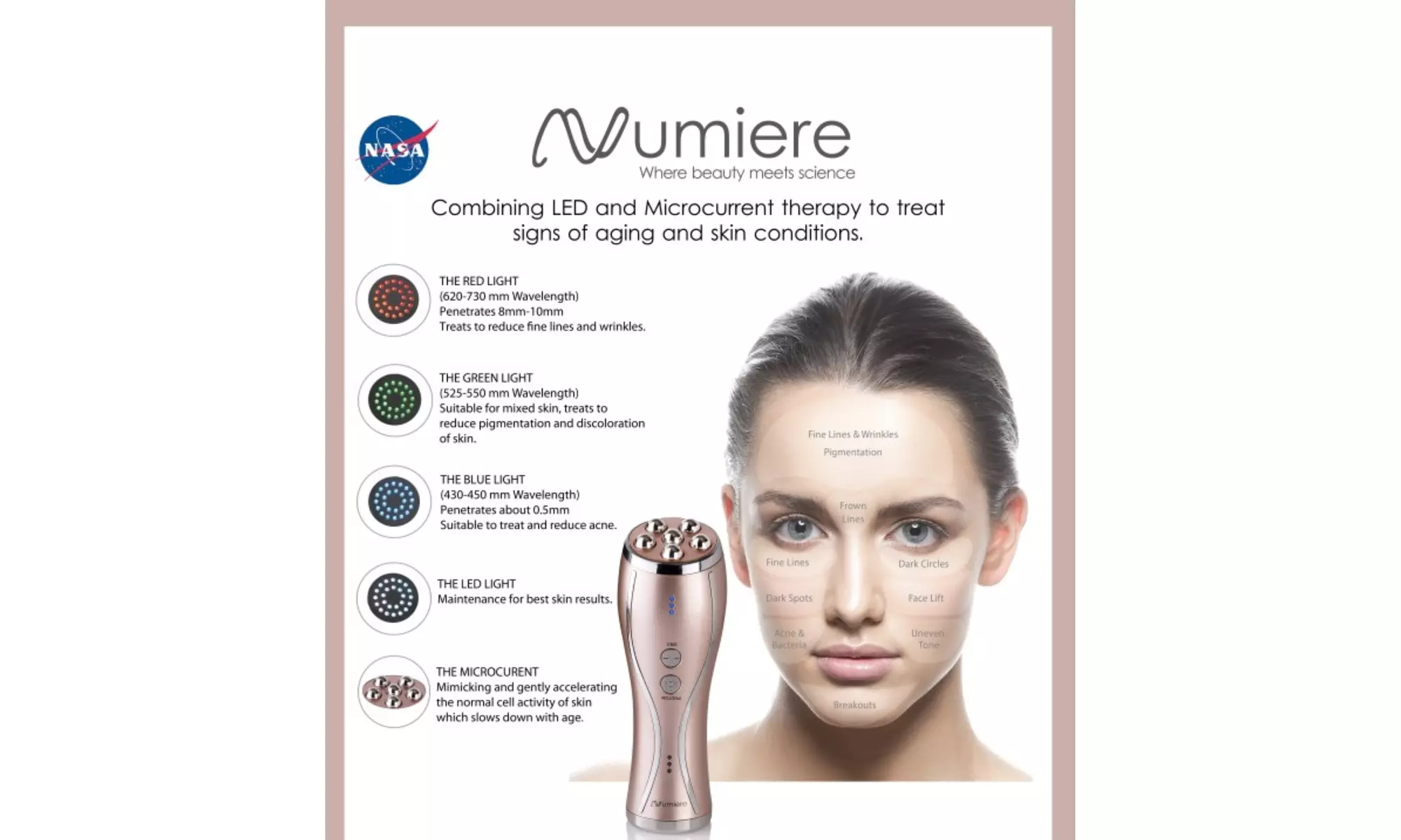 Lumina NRG Microcurrent LED Skin Tightening, Sculpting & Wrinkle Reducing Device