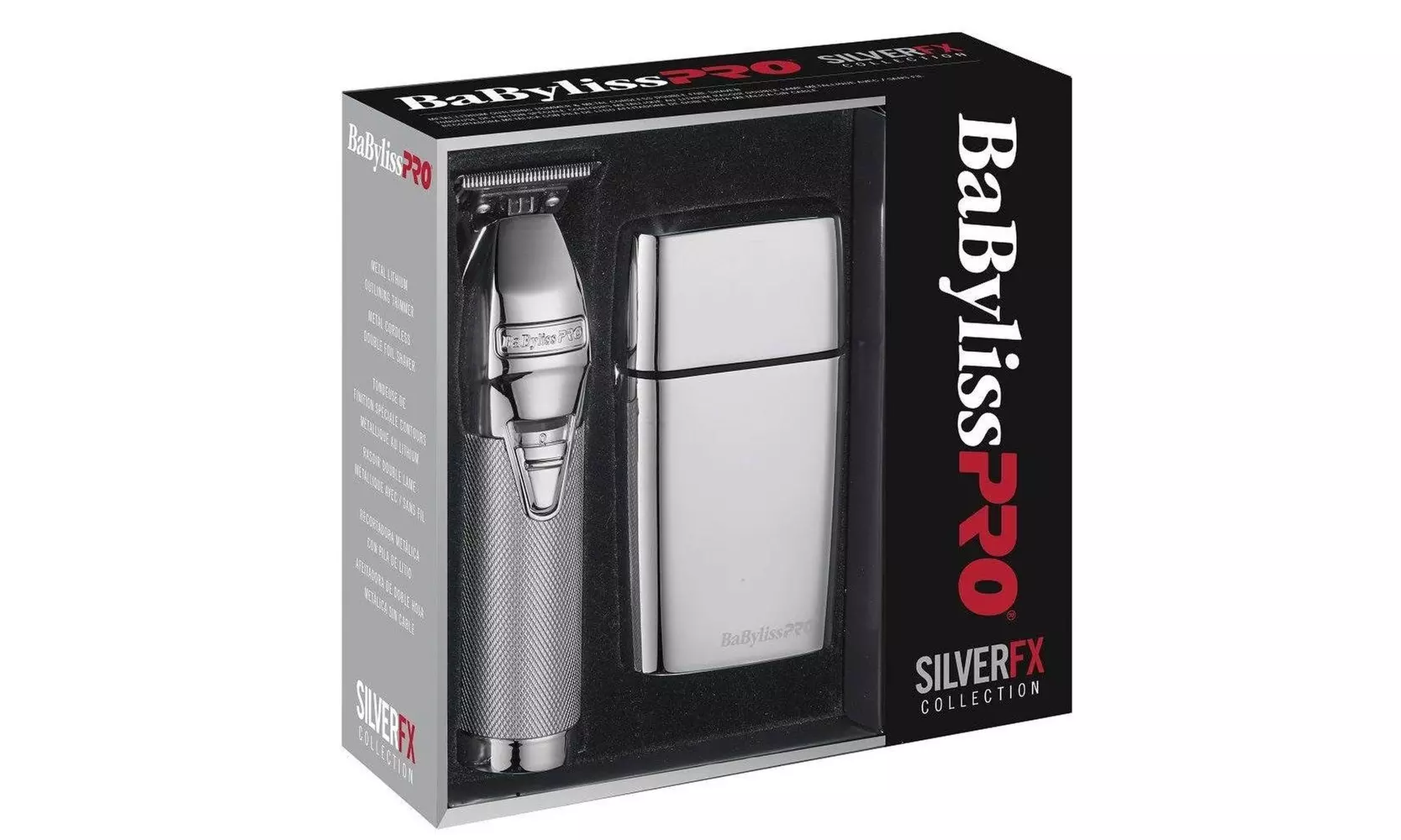 BaByliss Silver FX Cordless Skeleton Trimmer & Double Foil Shaver Set FXHOLPK2S - Primary Image