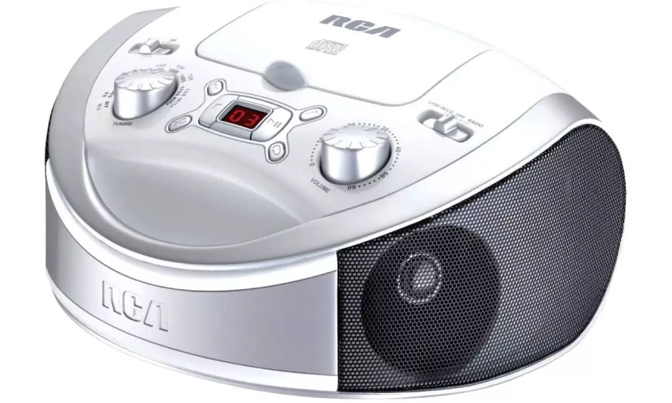 RCA RCD331WH Portable CD Player with AM/FM Radio (White)- Refurbished - Primary Image