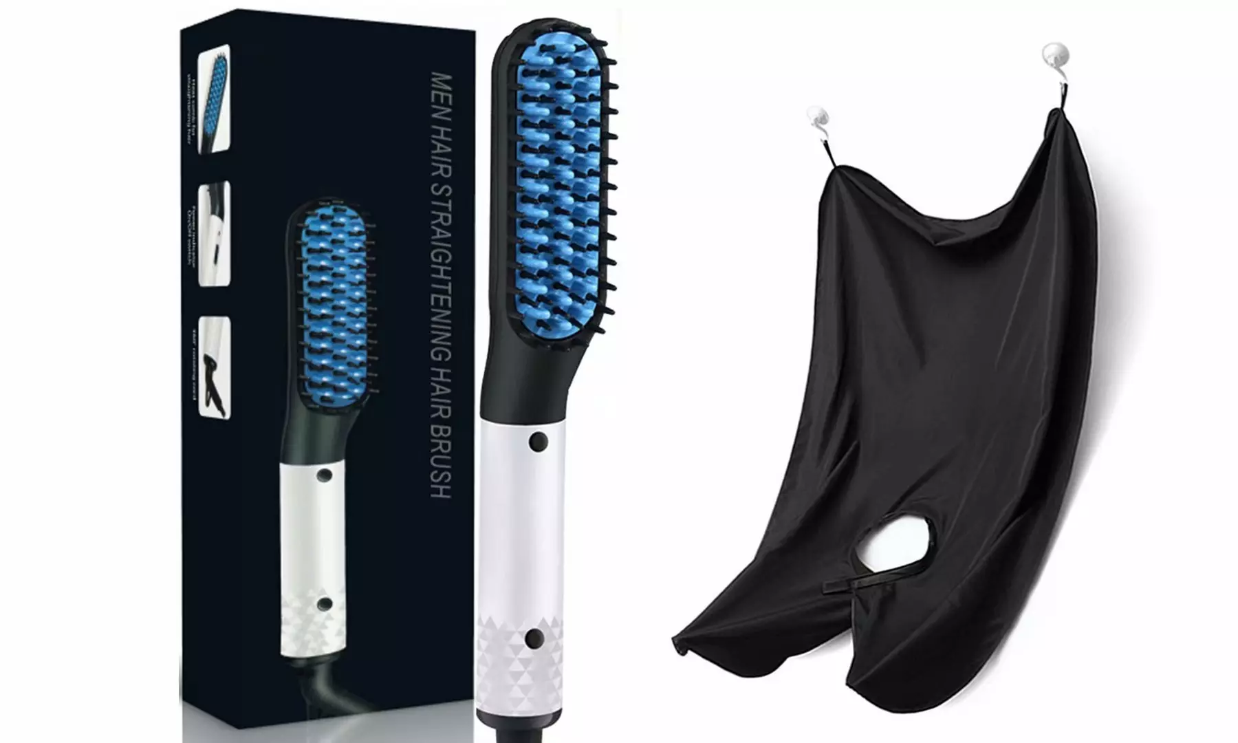 Beard Straightener Multifunctional Electric Hot Comb Brush & Free Beard Apron - Primary Image