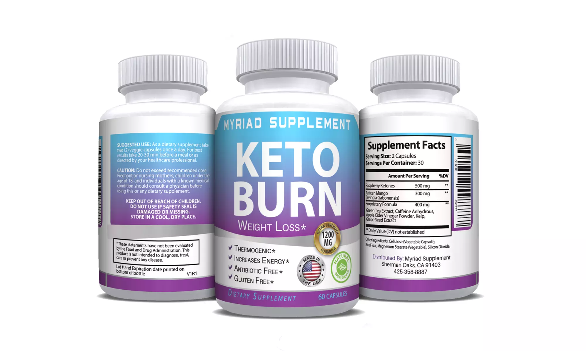 Unisex New Keto Burn Diet Pills 1200 MG Weight Loss Fat Burner Supplement - Primary Image