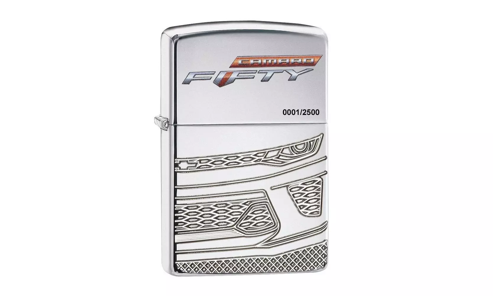 Zippo Chevy Camaro 50th Anniversary, Armor High Polish Chrome Lighter #29478 - Primary Image