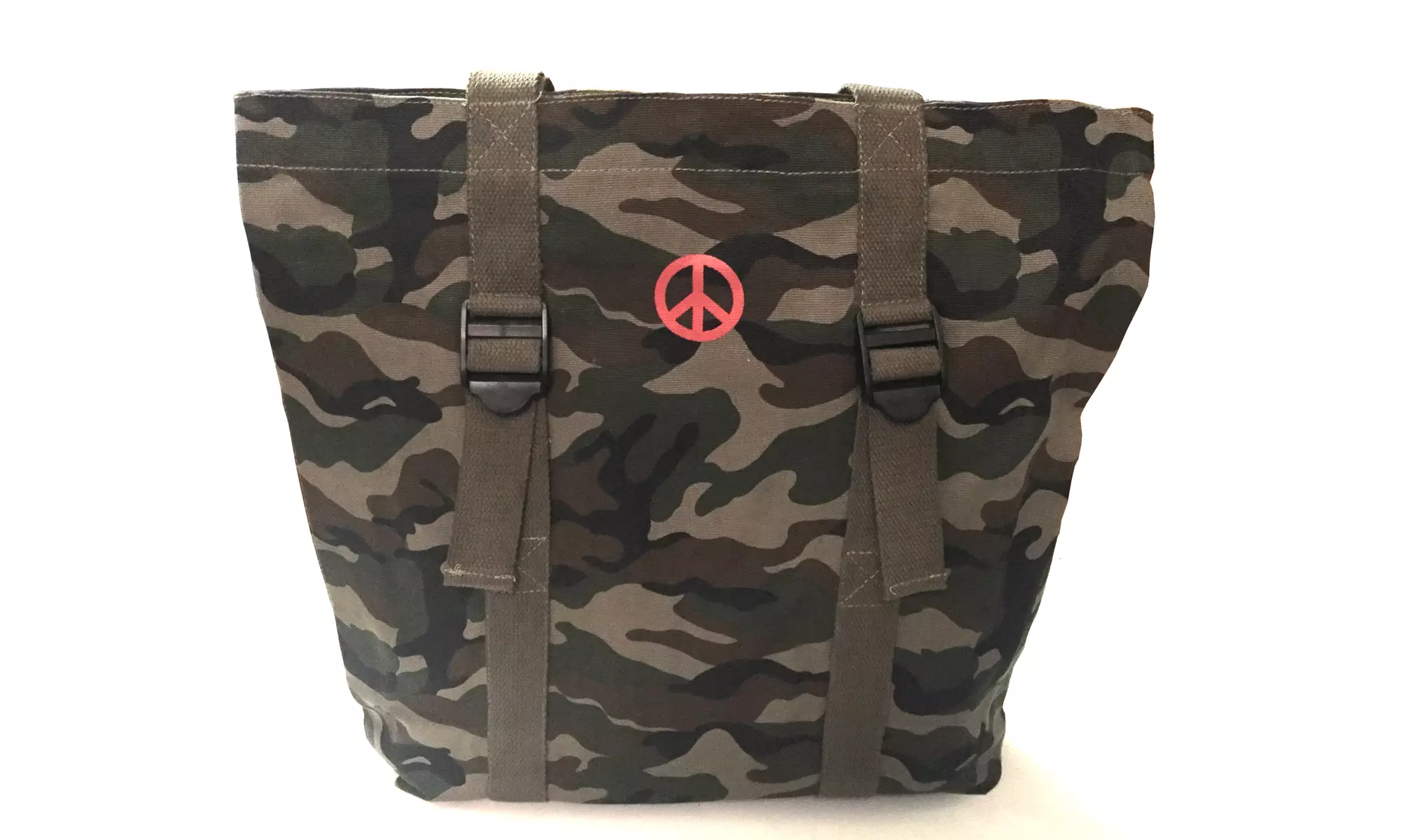 Camouflage Tote with Adjustable External Straps - Primary Image