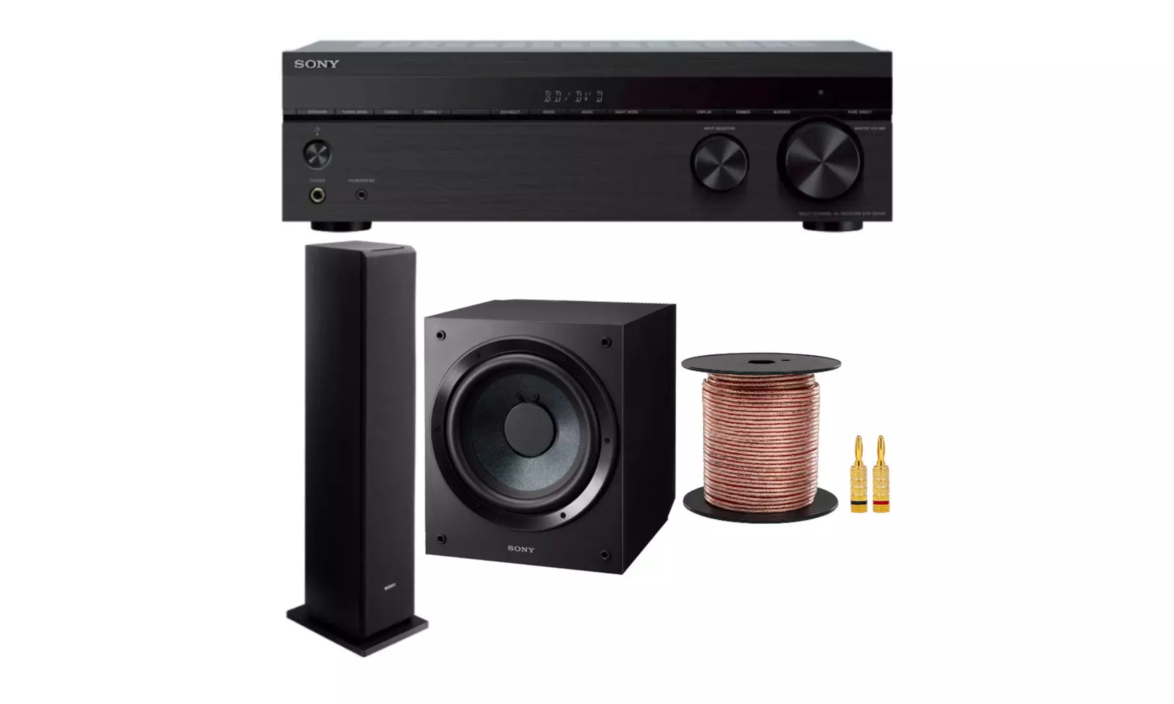 Sony STRDH590 5.2-Channel Home Theater AV Receiver with Active Subwoofer Bundle - Primary Image