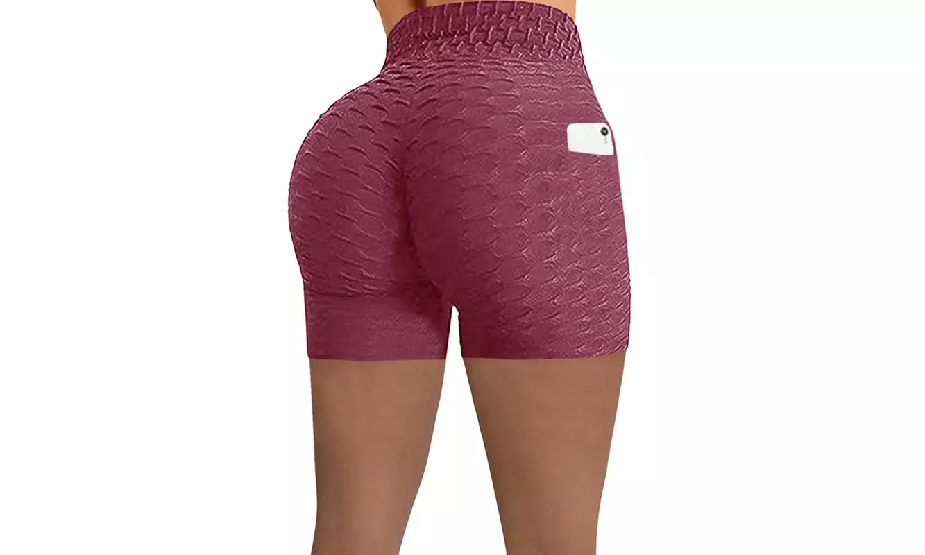 Haute Edition Women's Side Pocket Booty Lift Yoga Active Workout Bike Short - Second Medium