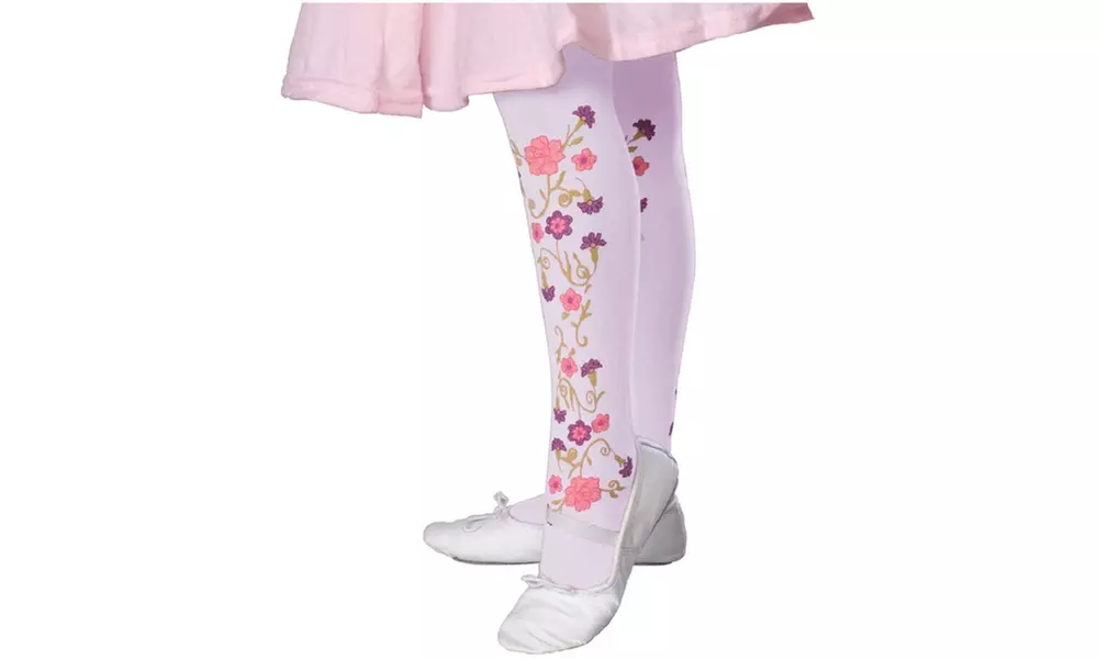 Clearance: Girl's Halloween Spooky & Floral Fairy Tights - Second Medium