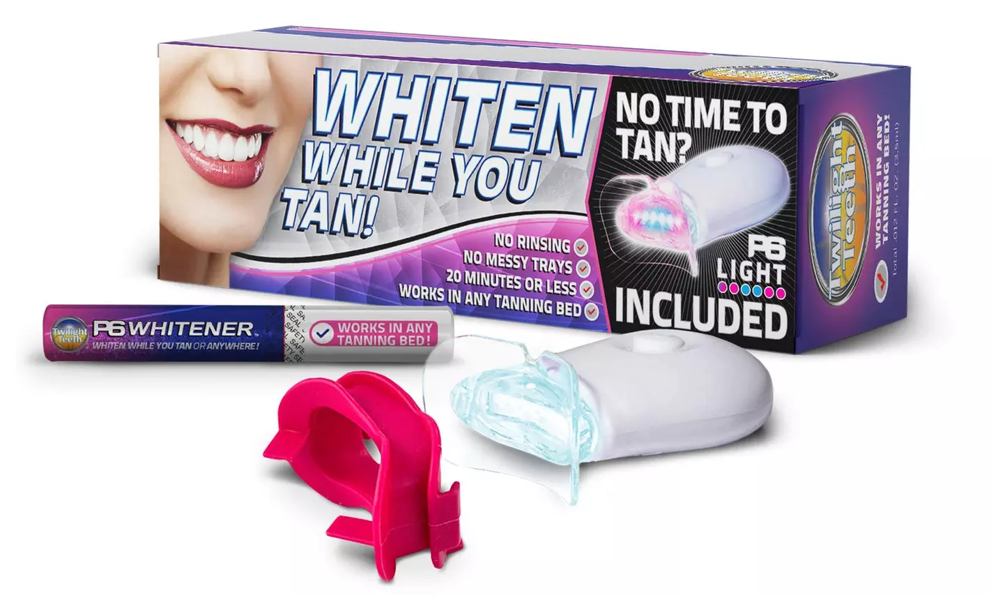 Twilight Teeth Whitening Kit Mouthpiece For Tanning Bed Use and A Powerful UV - Second Medium