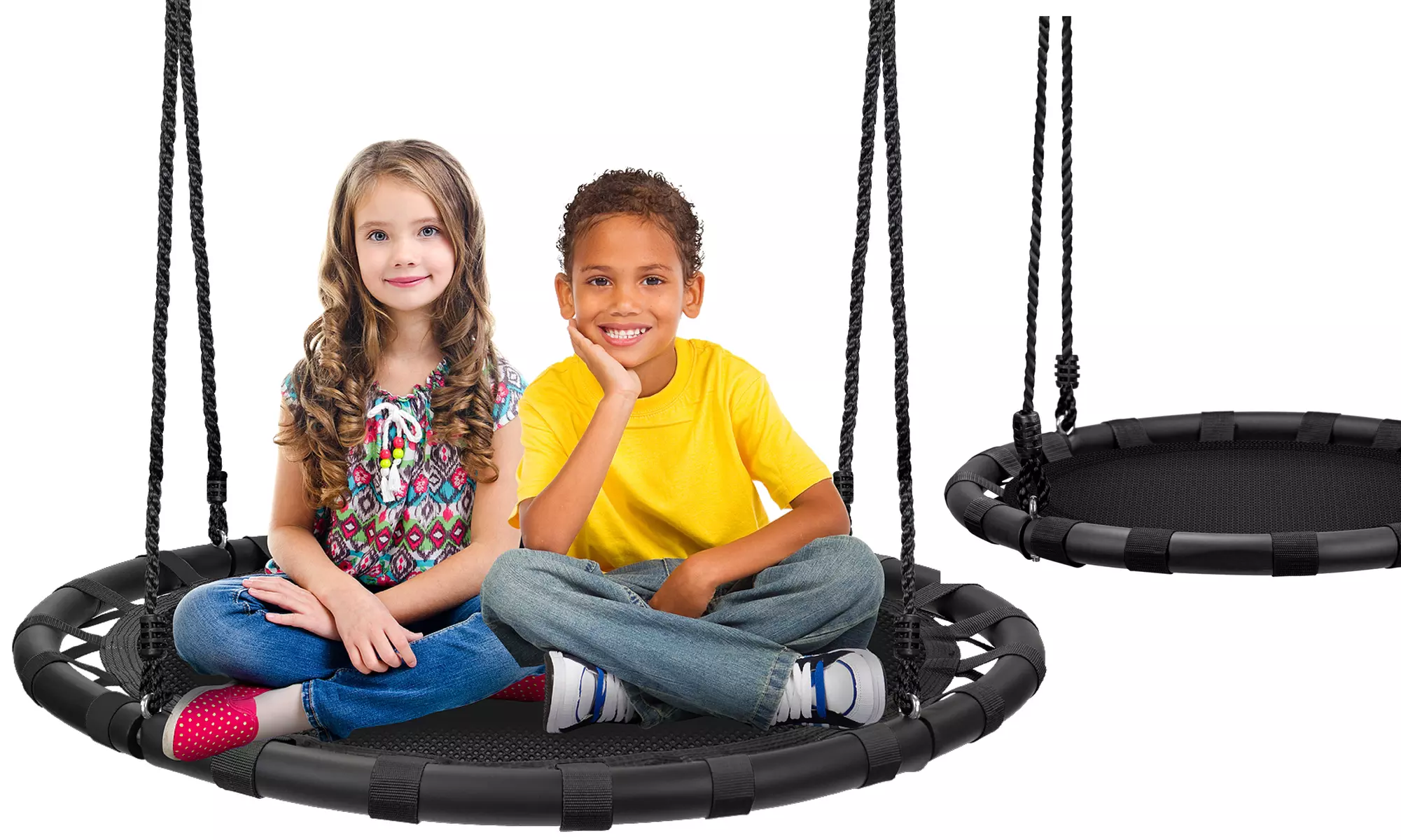Sorbus Kids Round Spinner Swing for Backyard, Playground (24" & 40" Mat Seat) - Primary Image