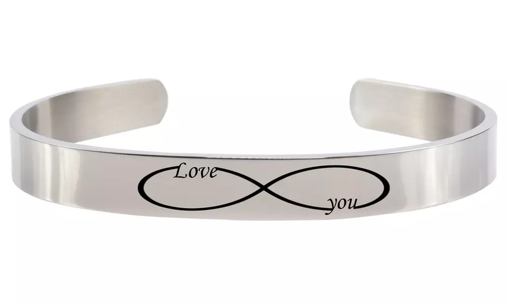 Pink Box Solid Stainless Steel 8mm Infinity Cuff - Second Medium