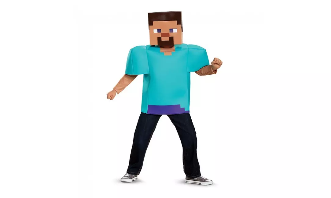 Disguise Steve Classic Minecraft Costume Multicolor Large (10-12) - Primary Image