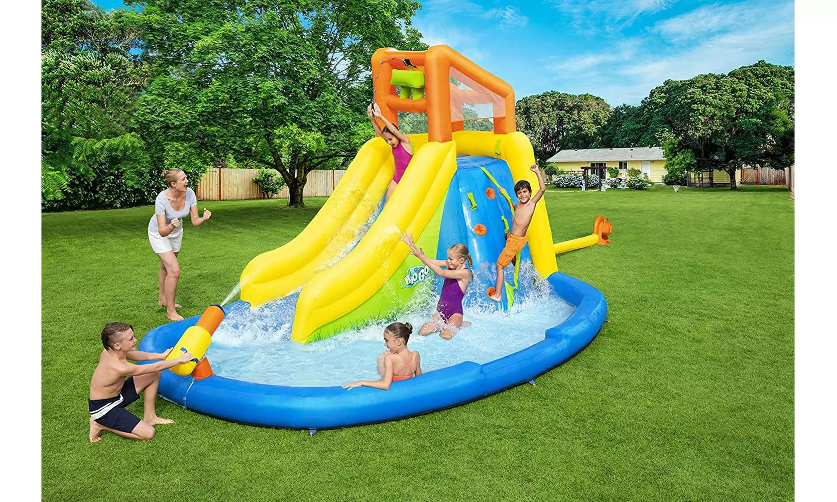 H2OGO! Mount Splashmore Kids Outdoor Inflatable Water Splash Park with Slide  - Primary Image