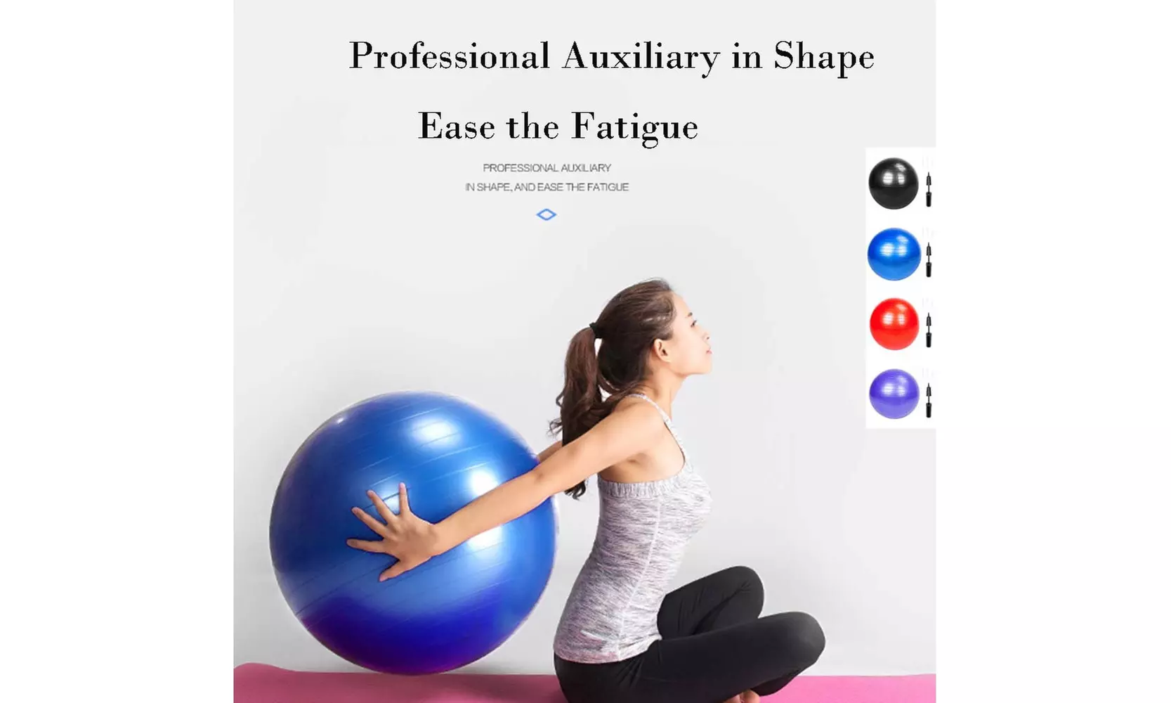 Exercise Ball, Exercise Workout Yoga Ball for Yoga Fitness Pilates Sculpting - Second Medium