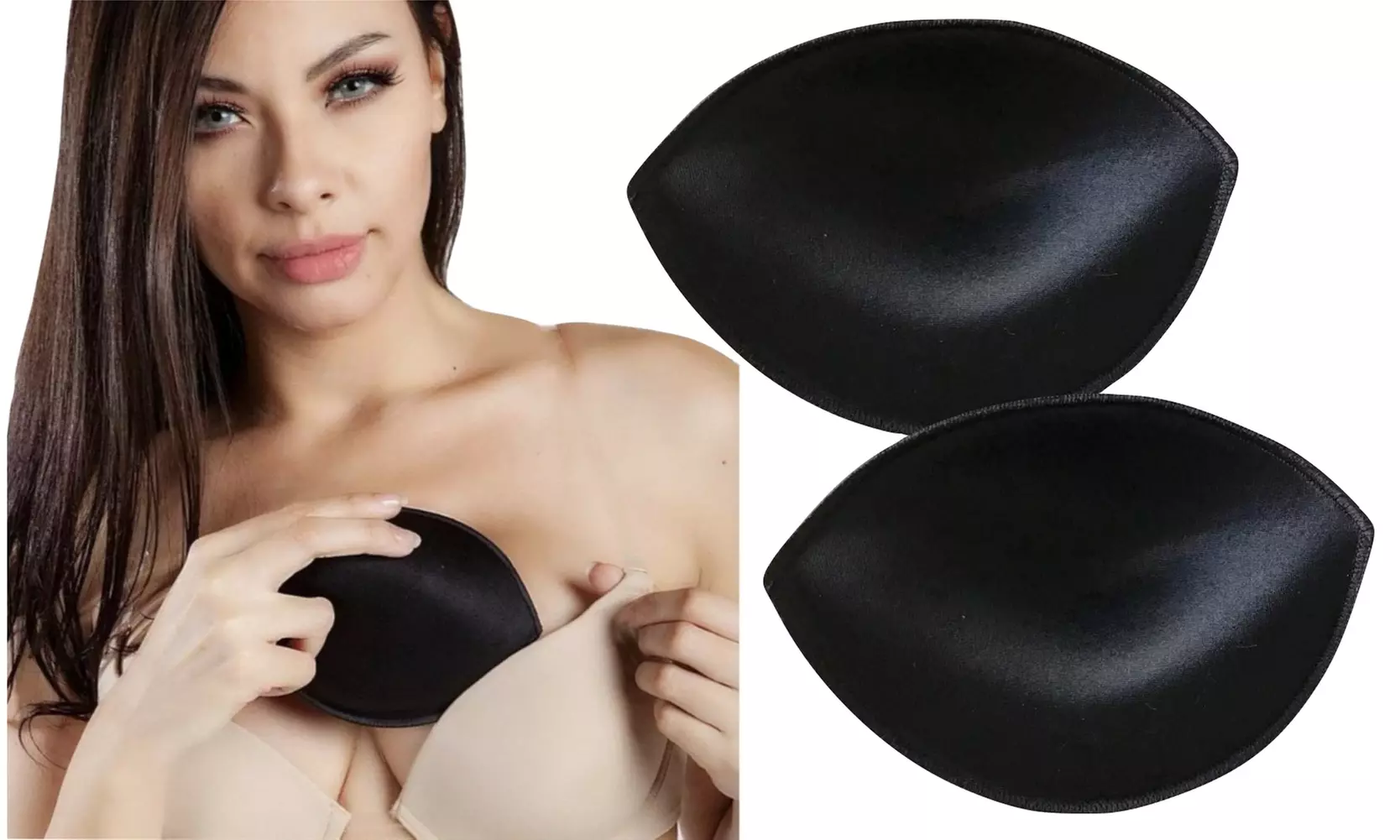 Silicone Filled Double Push-Up Bra Pad Inserts - Second Medium