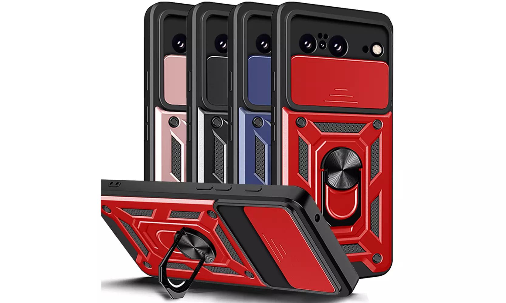 For Google Pixel 8/Google Pixel 8 Pro Shockproof Holder Armor Hybrid Phone Case - Primary Image