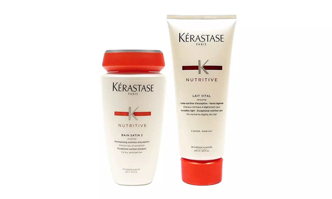 Kerastase Nutritive Bain Satin 2 Shampoo Set 8.5 oz and Lait Vital 6.8 oz - Primary Image