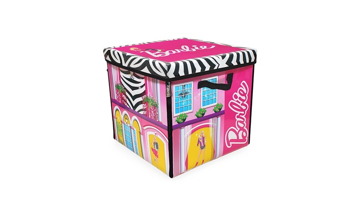 barbie zipbin 40 doll dream house toy box & playmat