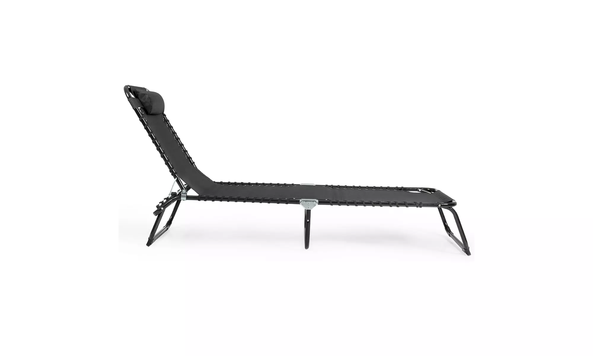 Foldable Lounge Chaise Adjustable Patio Camping Cot w/ Pillow Beach Pool 2 color