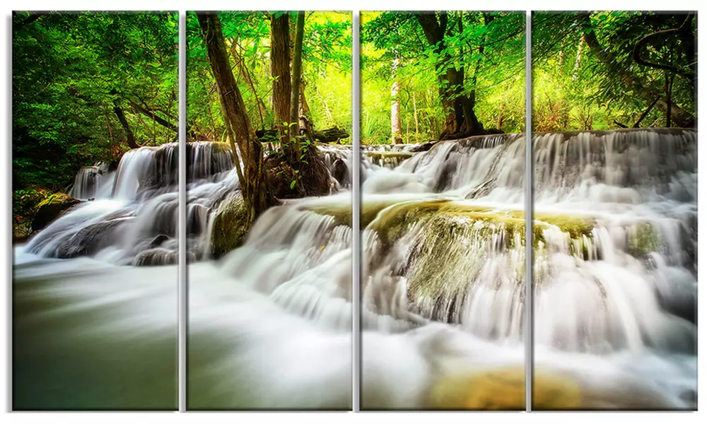 Erawan Waterfall - Landscape Photo Canvas Art Print - Primary Image