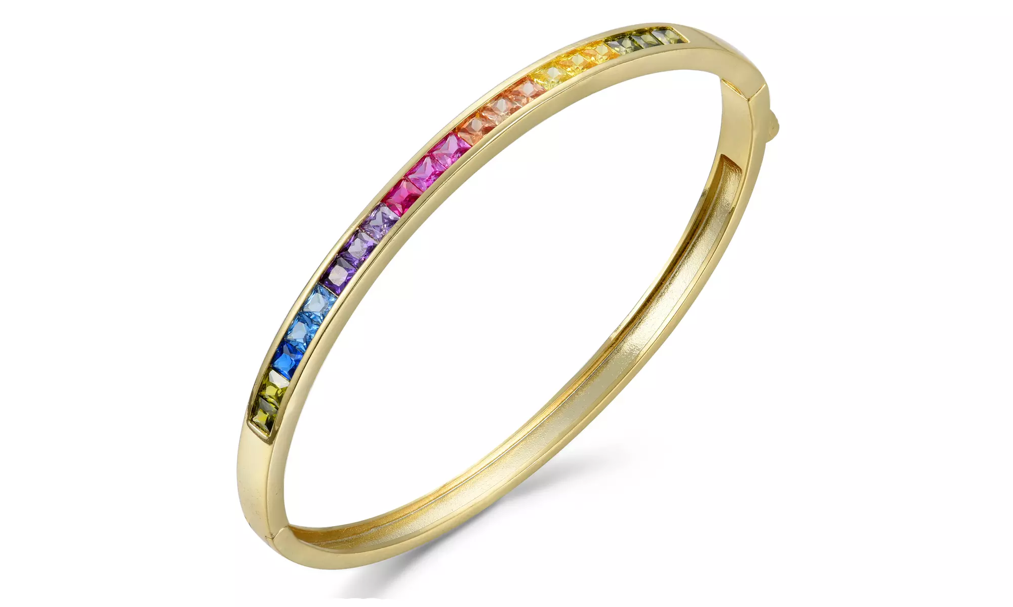 Crystal Rainbow Bangle in 14K Gold  - Primary Image
