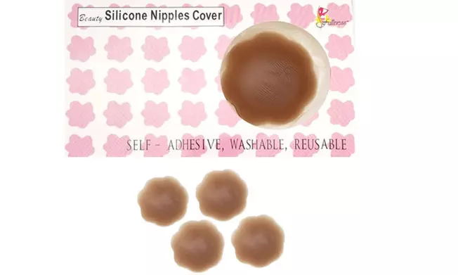 Reusable Self Adhesive Flower Shaped Silicone Breast Nipple Cover ( 2-Pack ) - Second Medium