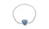 Sterling Silver CZ Crushed Triangle Beaded Stretch Bracelet