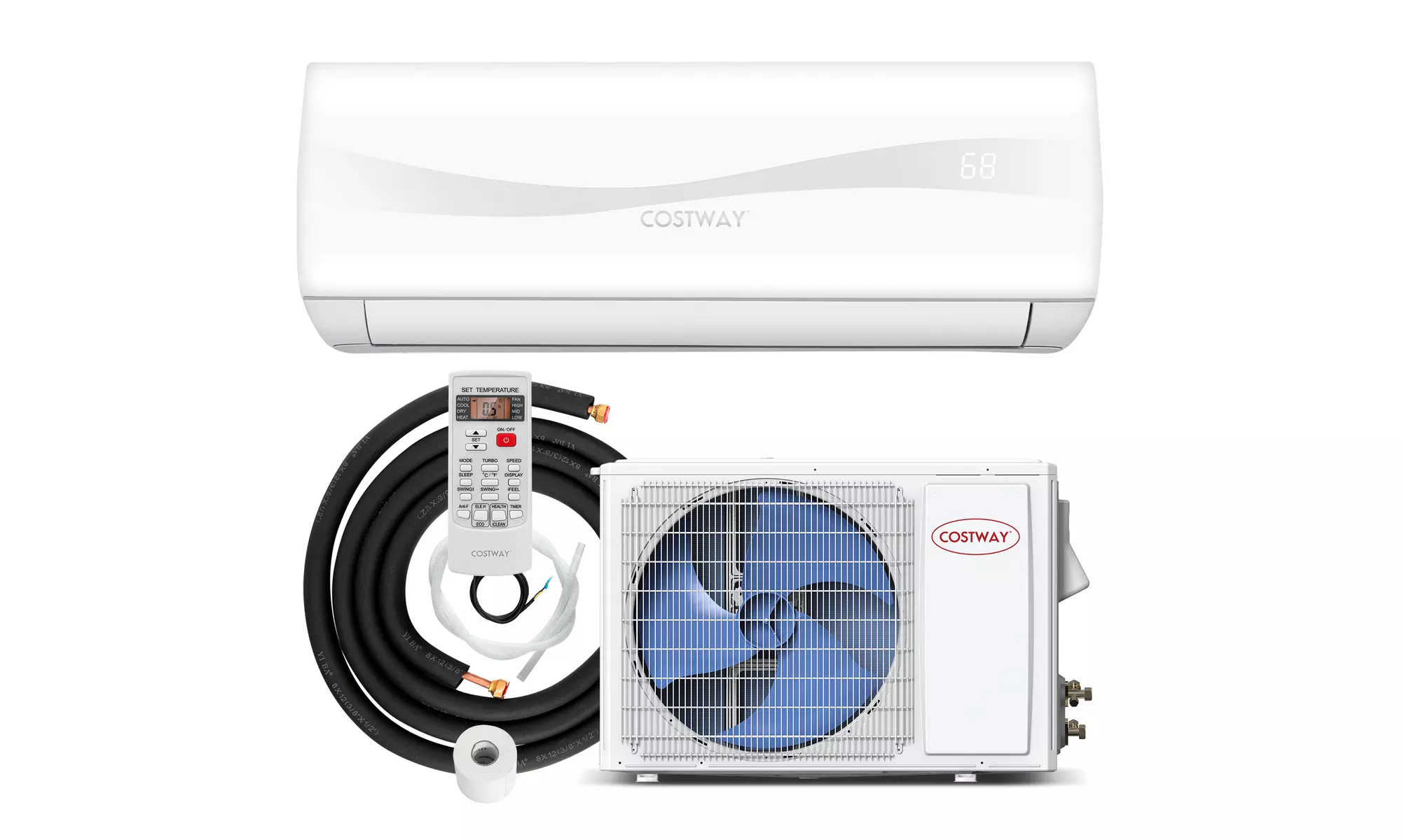 12000 BTU Mini Split Air Conditioner & Heater Ductless AC Unit with Heat Pump - Primary Image