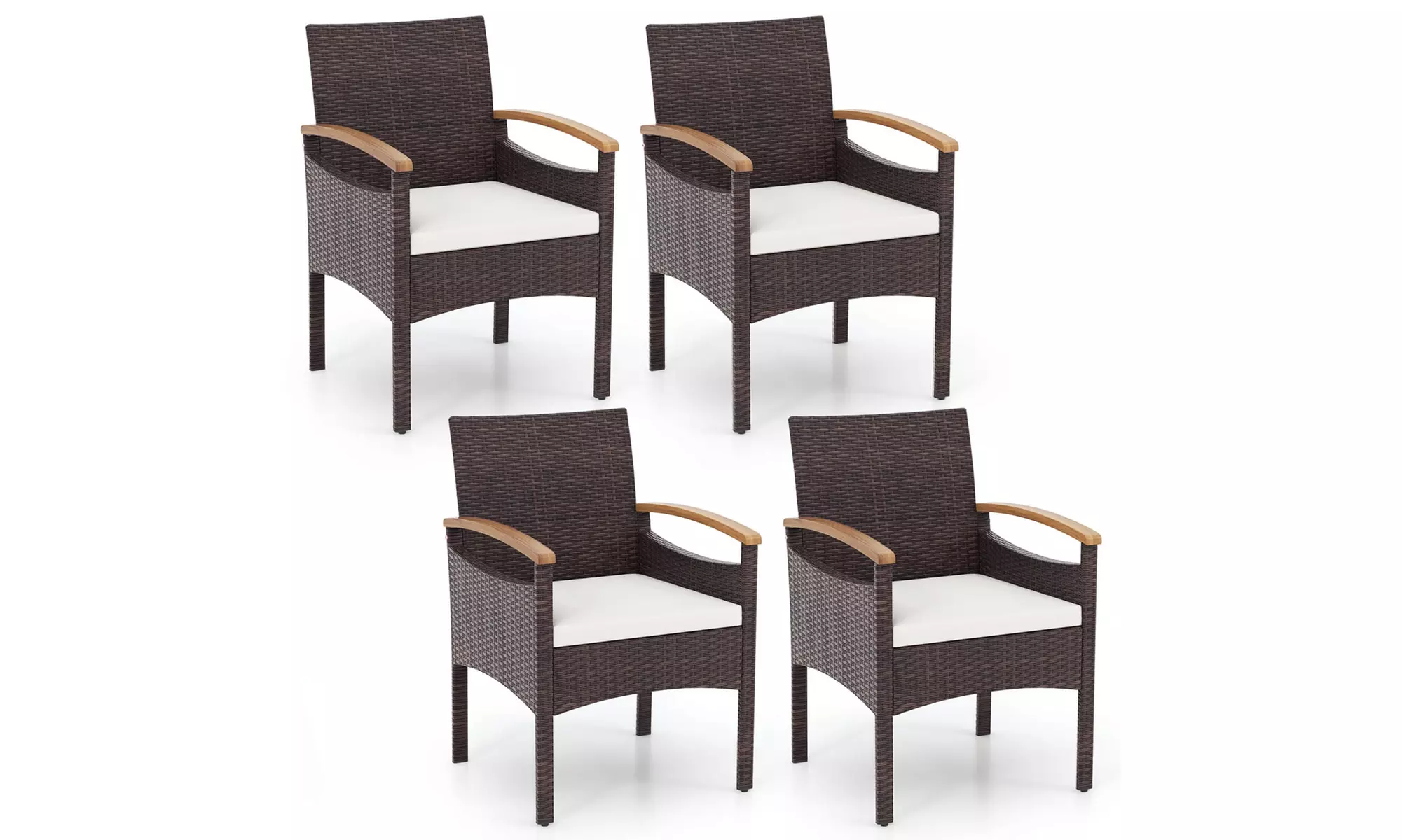 Costway Patio Dining Chairs with Heavy Duty Metal Frame