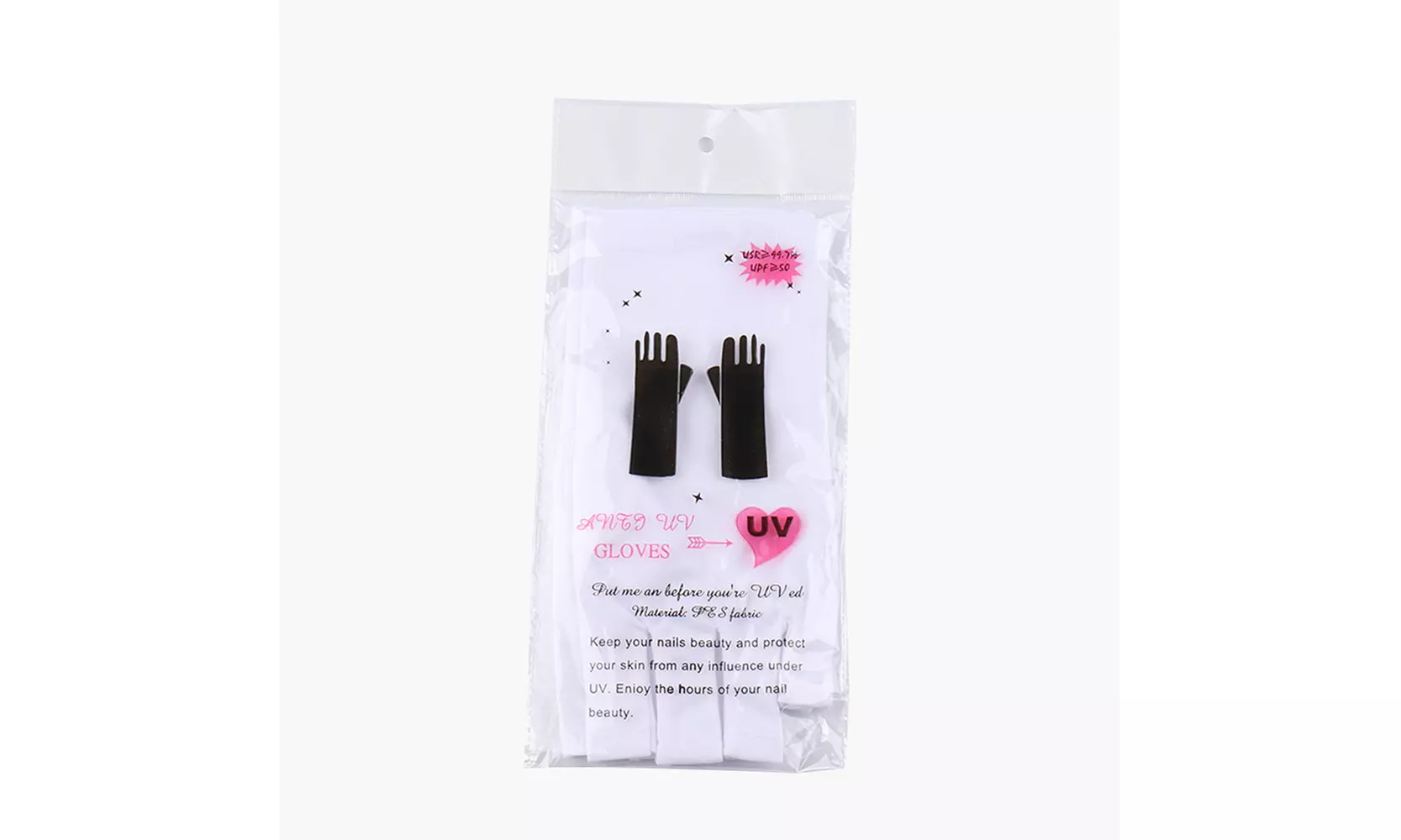 Nail UV Shield Glove Fingerless Anti Sun Glove Gel Manicure Glove for Nail Lamp - Primary Image