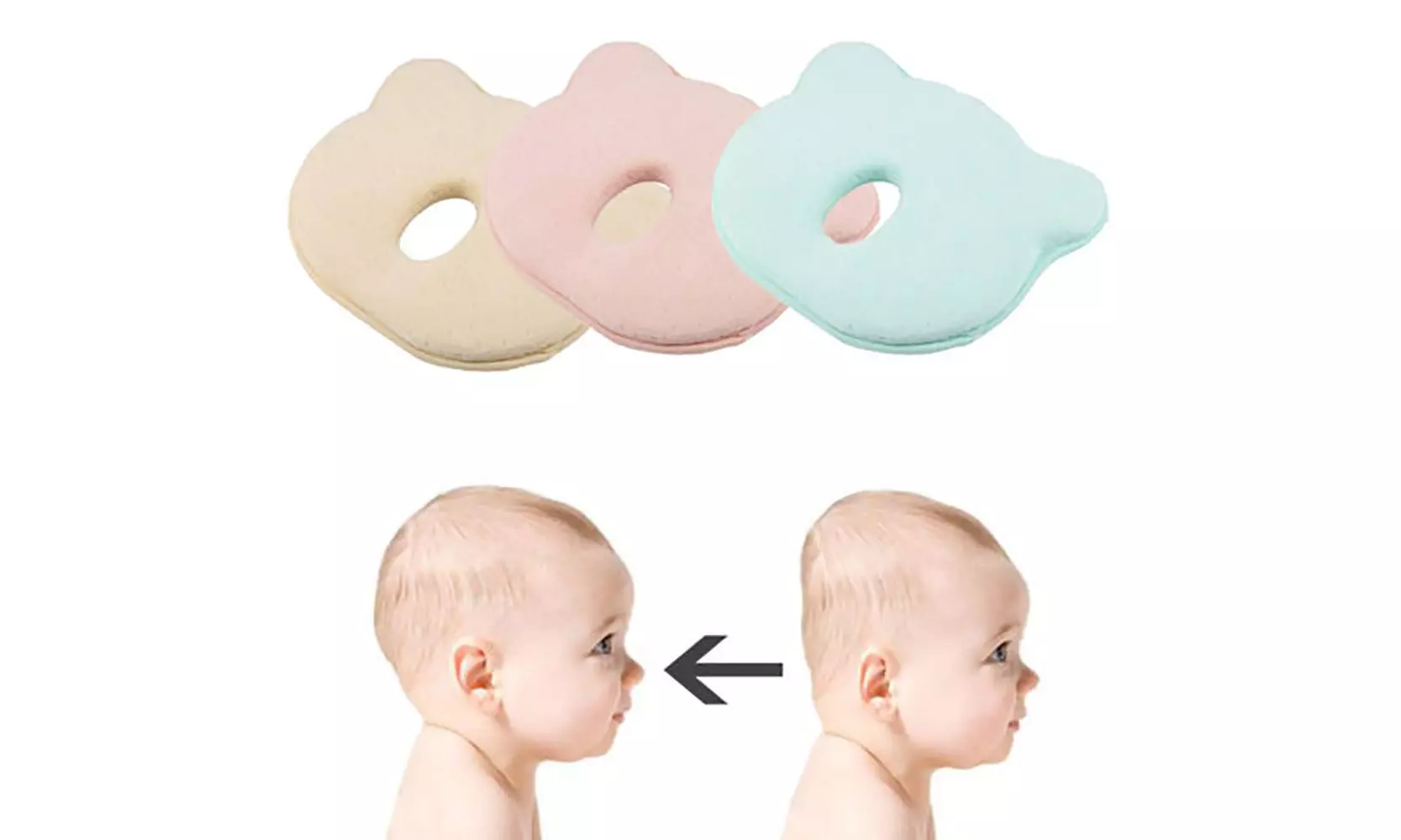 Newborn Baby Pillow Memory Foam Positioner Prevent Flat Head Anti Roll Pillows - Primary Image