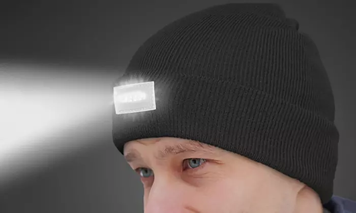 LED Headlamp Beanie for Men and Women - Primary Image