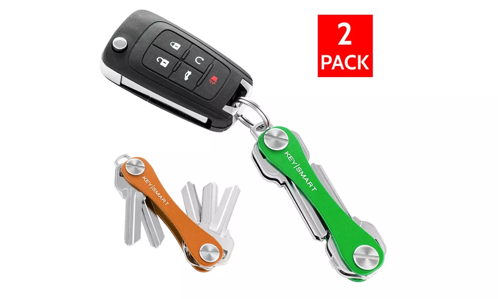 2-Pack KeySmart Classic Compact Key Holder & Keychain Organizer
