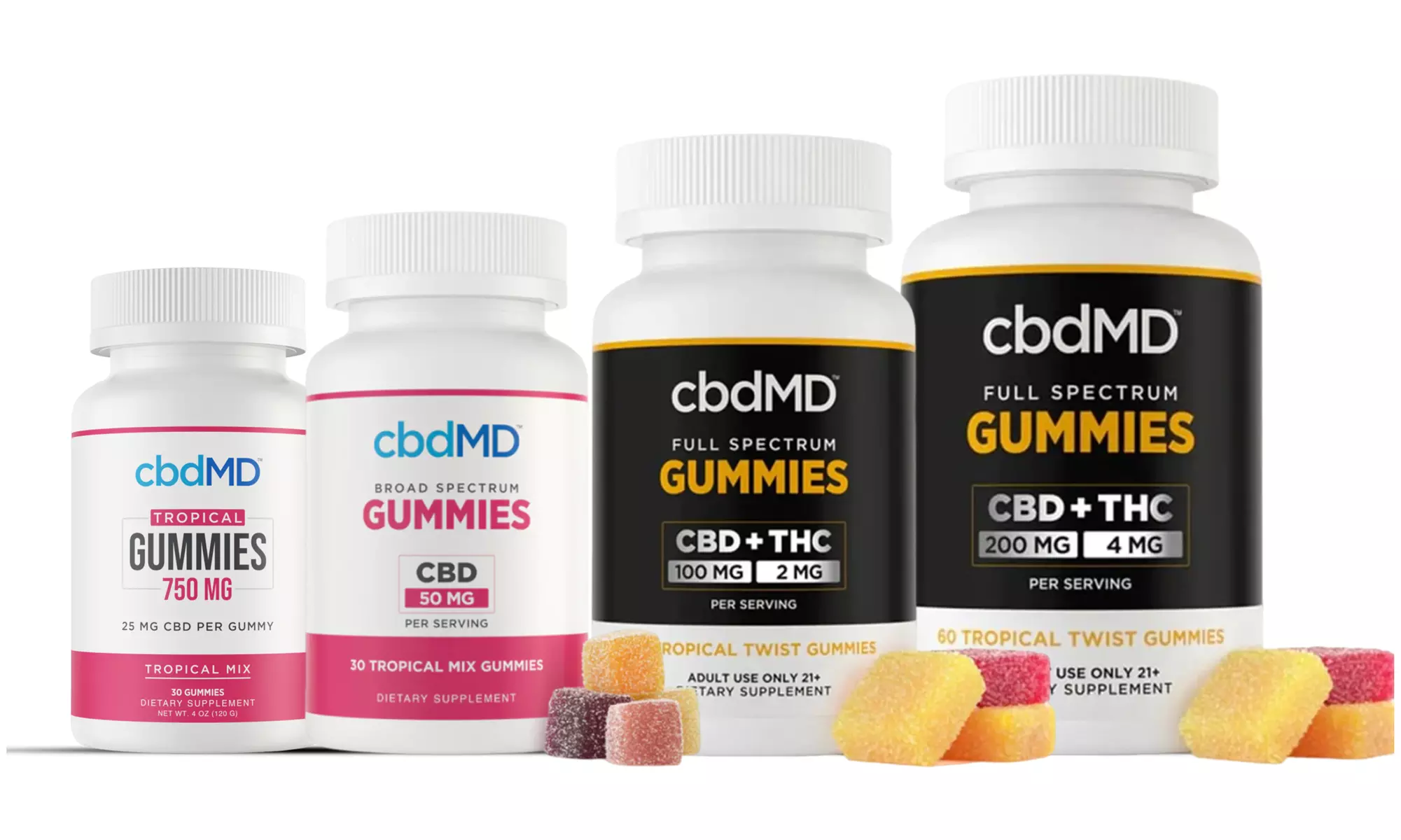 cbdMD Broad & Full Spectrum CBD Infused Gummies (750MG - 6000MG) - Primary Image