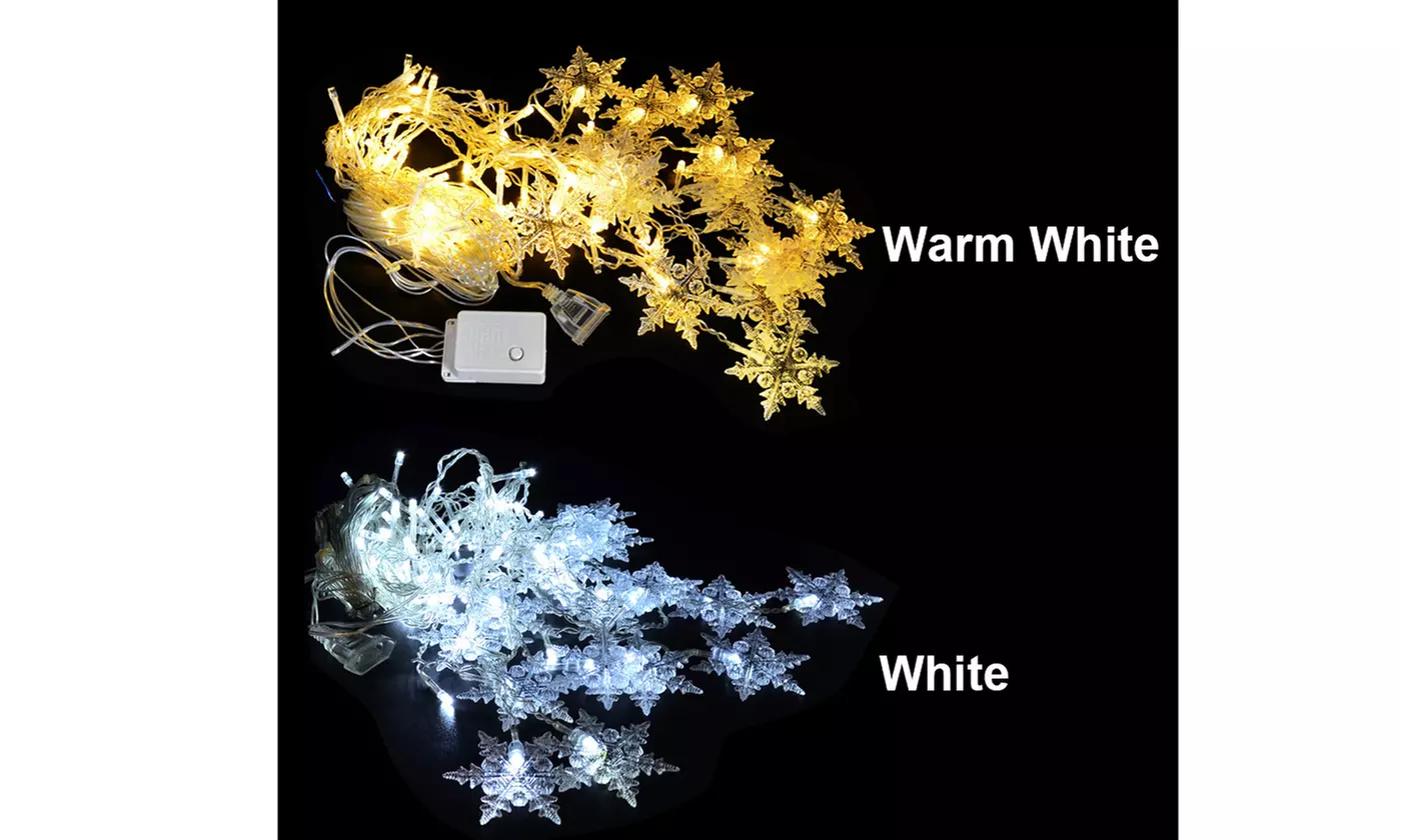 96 LED Christmas Snowflake LED Curtain String Lights Window Curtain Lights