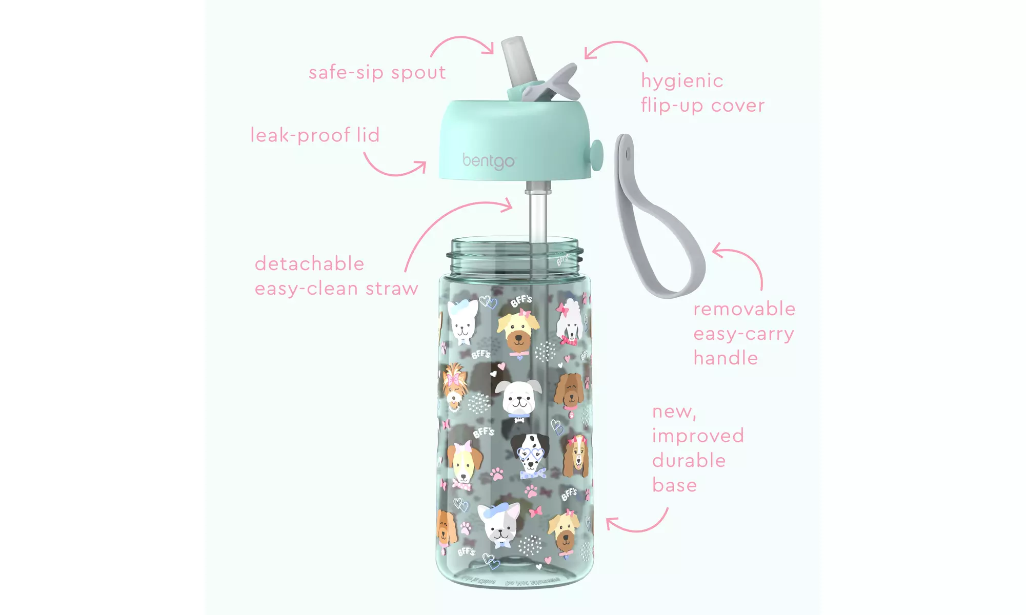 Bentgo Kids Water Bottle (1 and 2 Pack options)