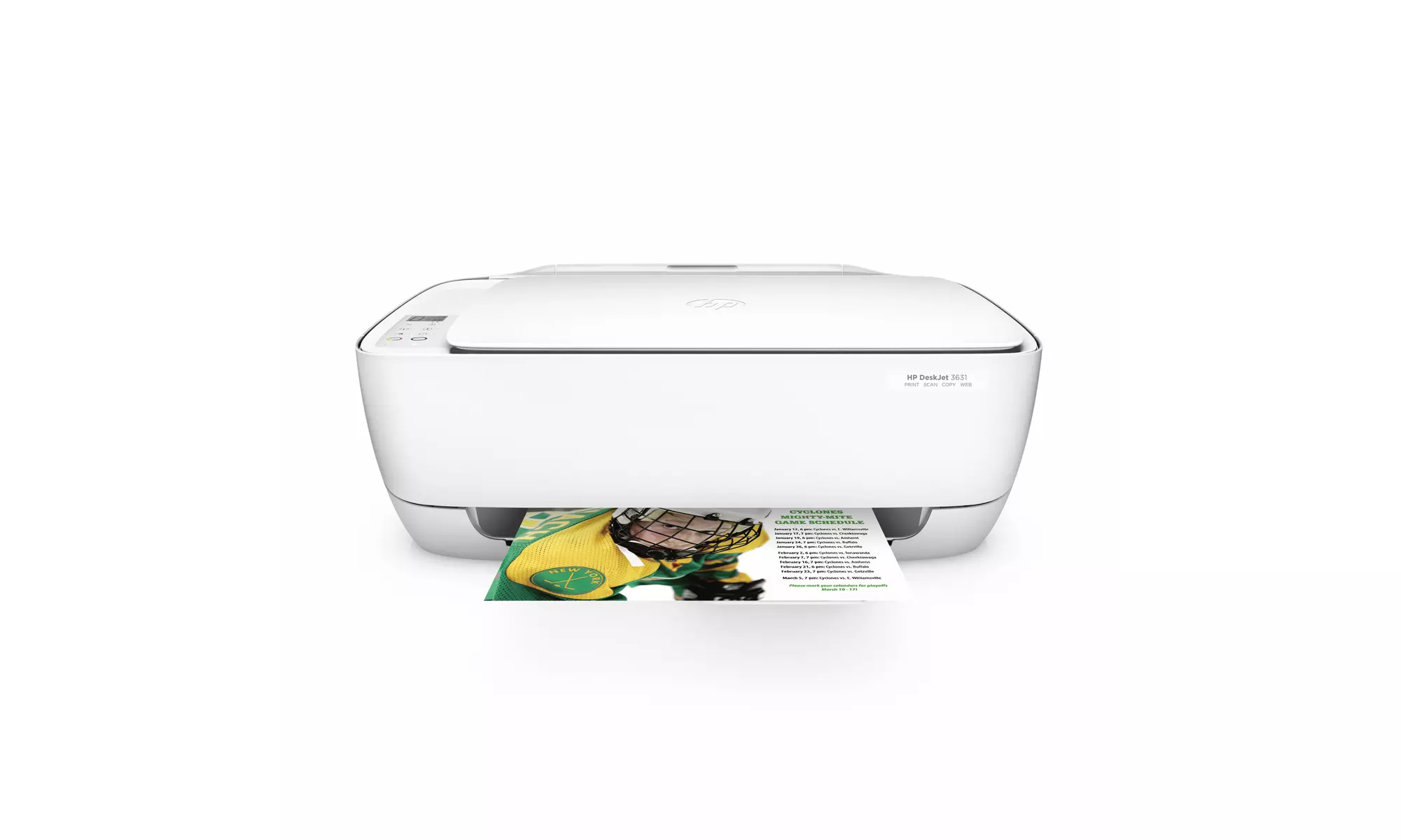 HP DeskJet 3631 All-in-One Compact Printer NO INK (K4T94A) (White) - Refurbished - Primary Image