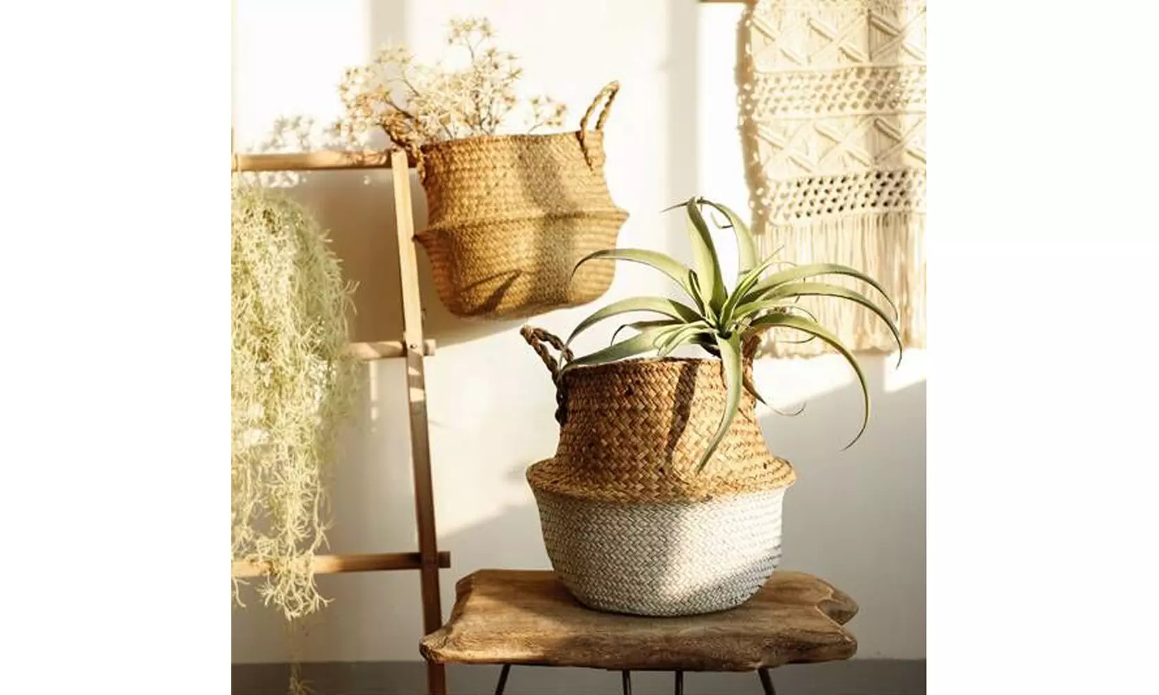 Inverlee Seagrass Wicker Basket Wicker Basket Flower Pot - Primary Image