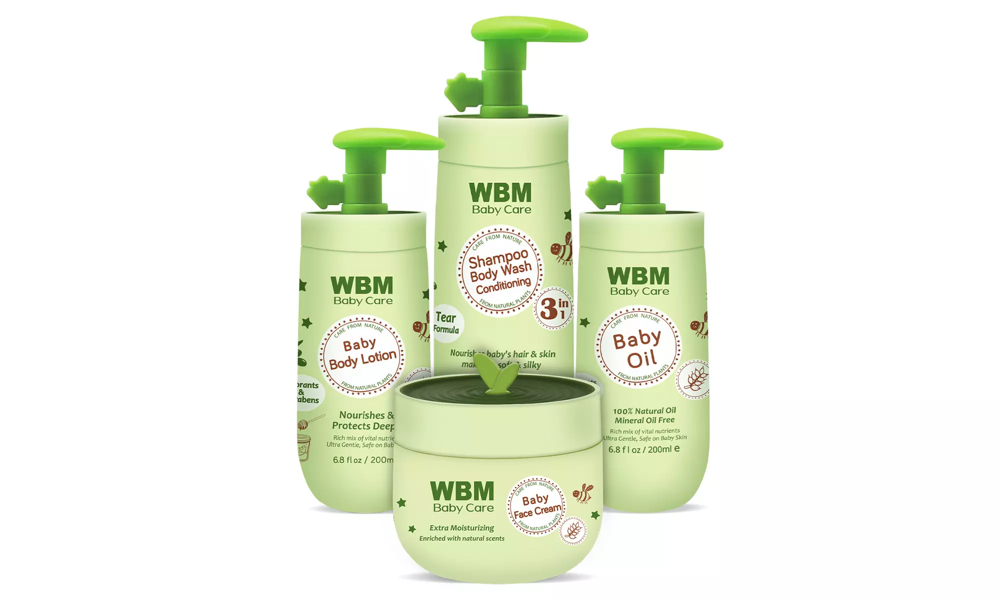 Gift Set - Shampoo, Lotion, Oil, and Cream - WBM Baby Care  - Primary Image