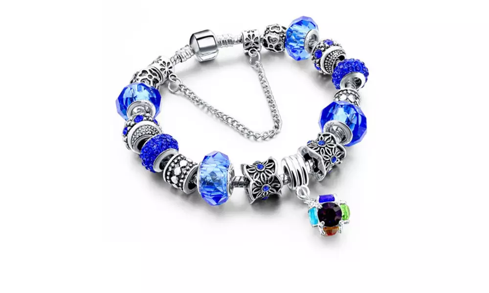 Crystal Ball Charm Bracelets Made With Crystals From Swarovski
