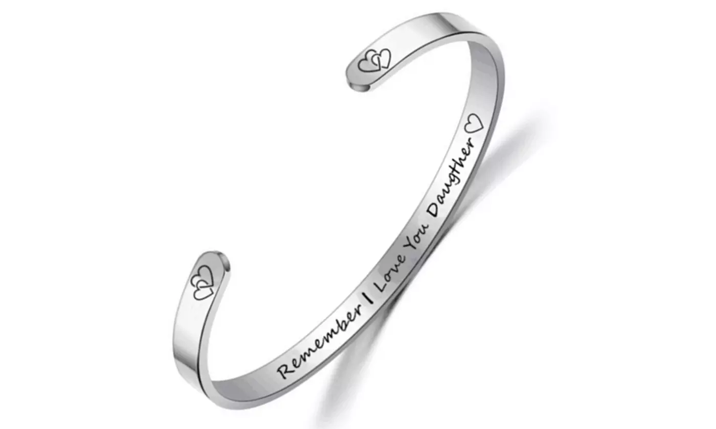 Bracelets for MOM DAD SON DAUGHTER Personalized Inspirational Cuff Bangle
