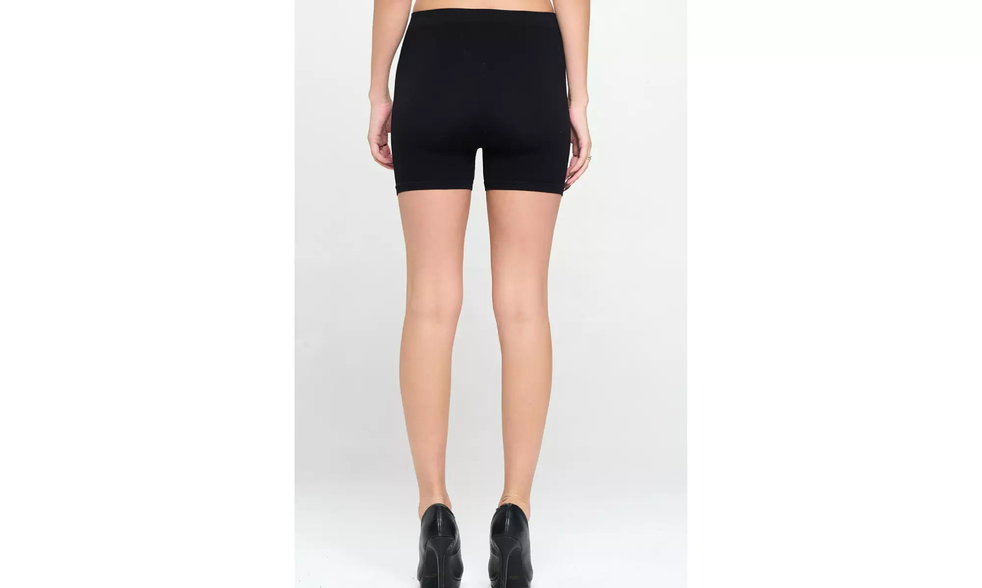 MOA Collection Women's Ribbed Mini Biker Shorts